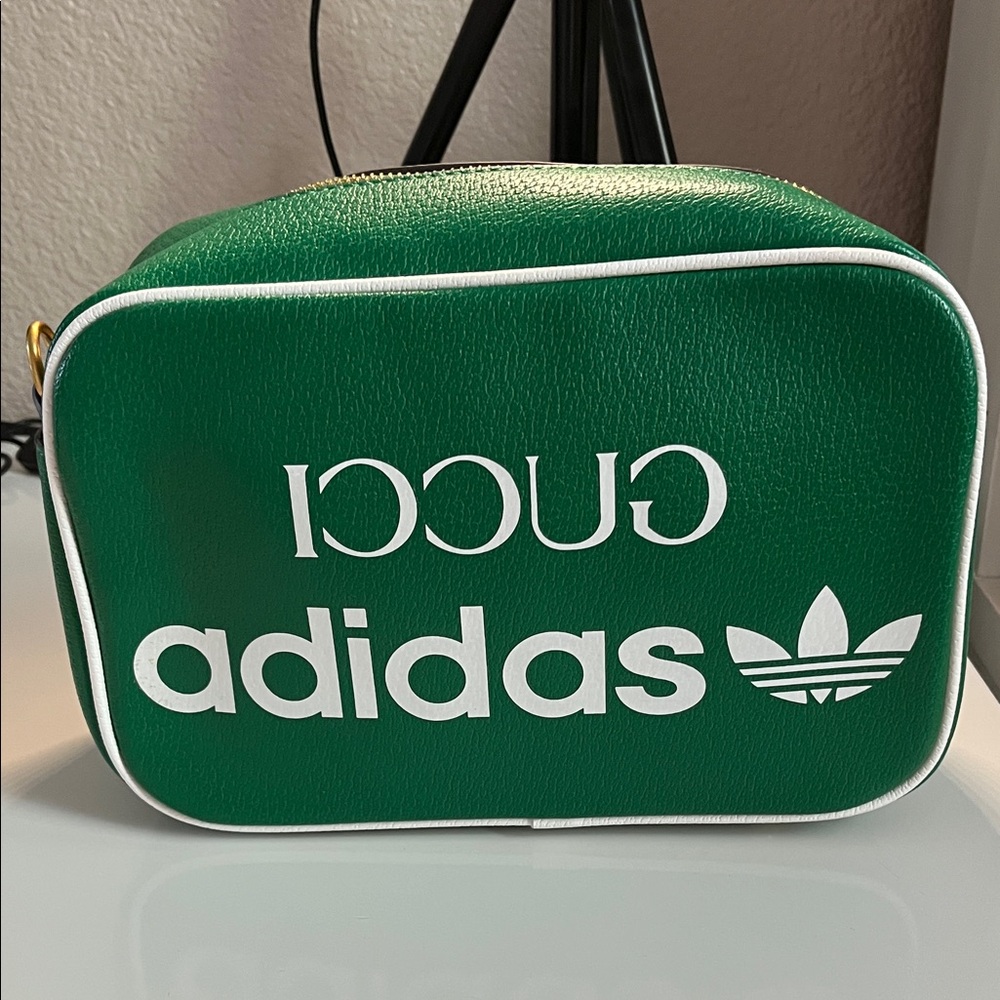 Adidas Green Cosmetic Bag with White Accents